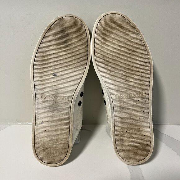 Calvin Klein White Snakeskin Michaela 2 Sneakers – Size 9 - Picture 14 of 15